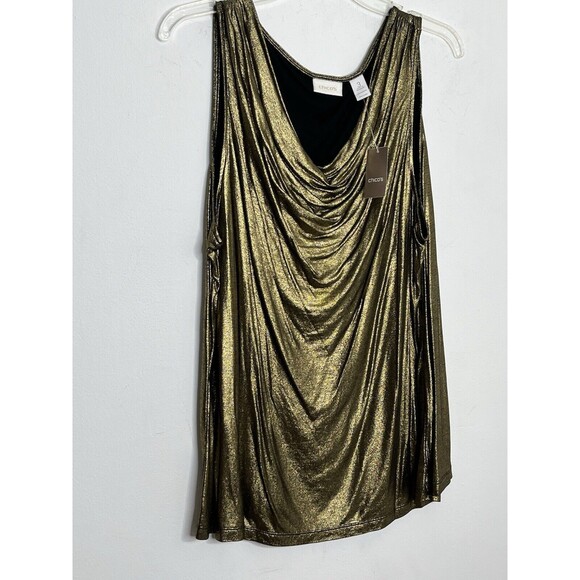 Chico's NWT Waterfall Metallic Bronze Cascade Top 3 XL (11) - Picture 13 of 15